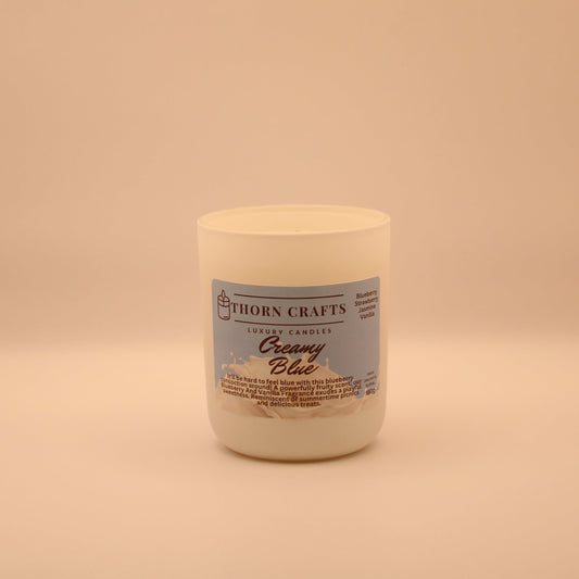 Creamy Blue Elegant Candle