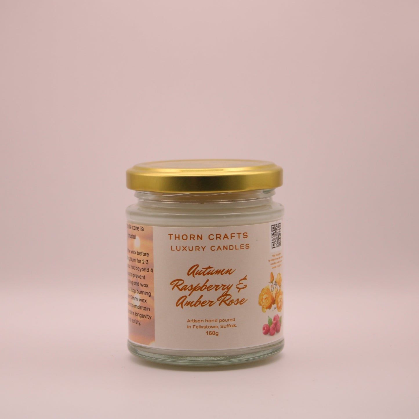 Autumn Raspberry & Amber Rose Medium Luxury Candle