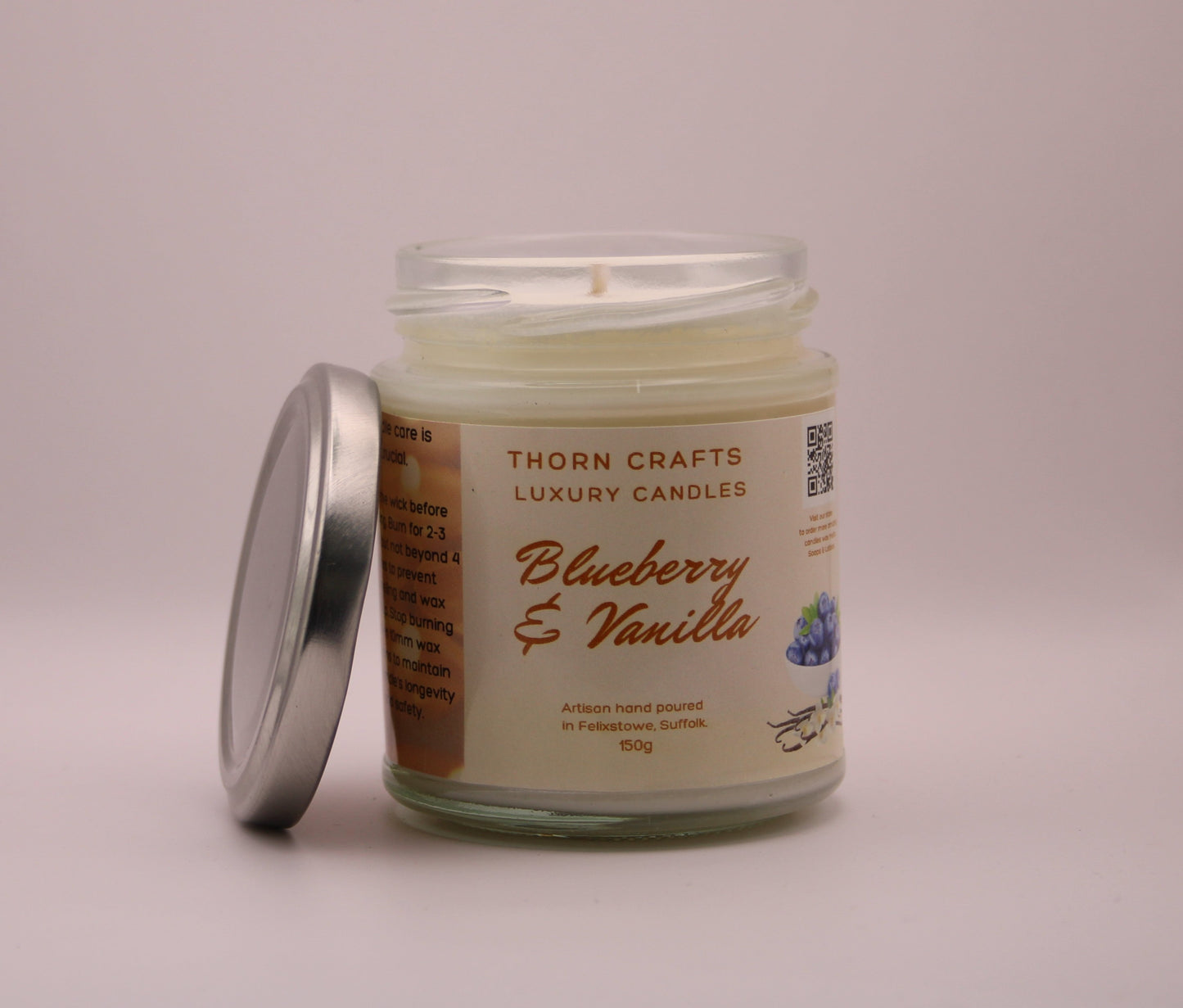 Blueberry & Vanilla Medium Luxury Candle