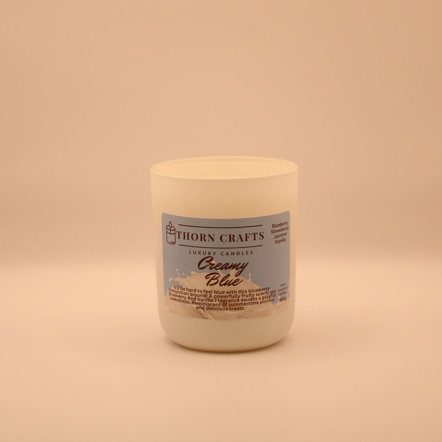 Creamy Blue Elegant Candle