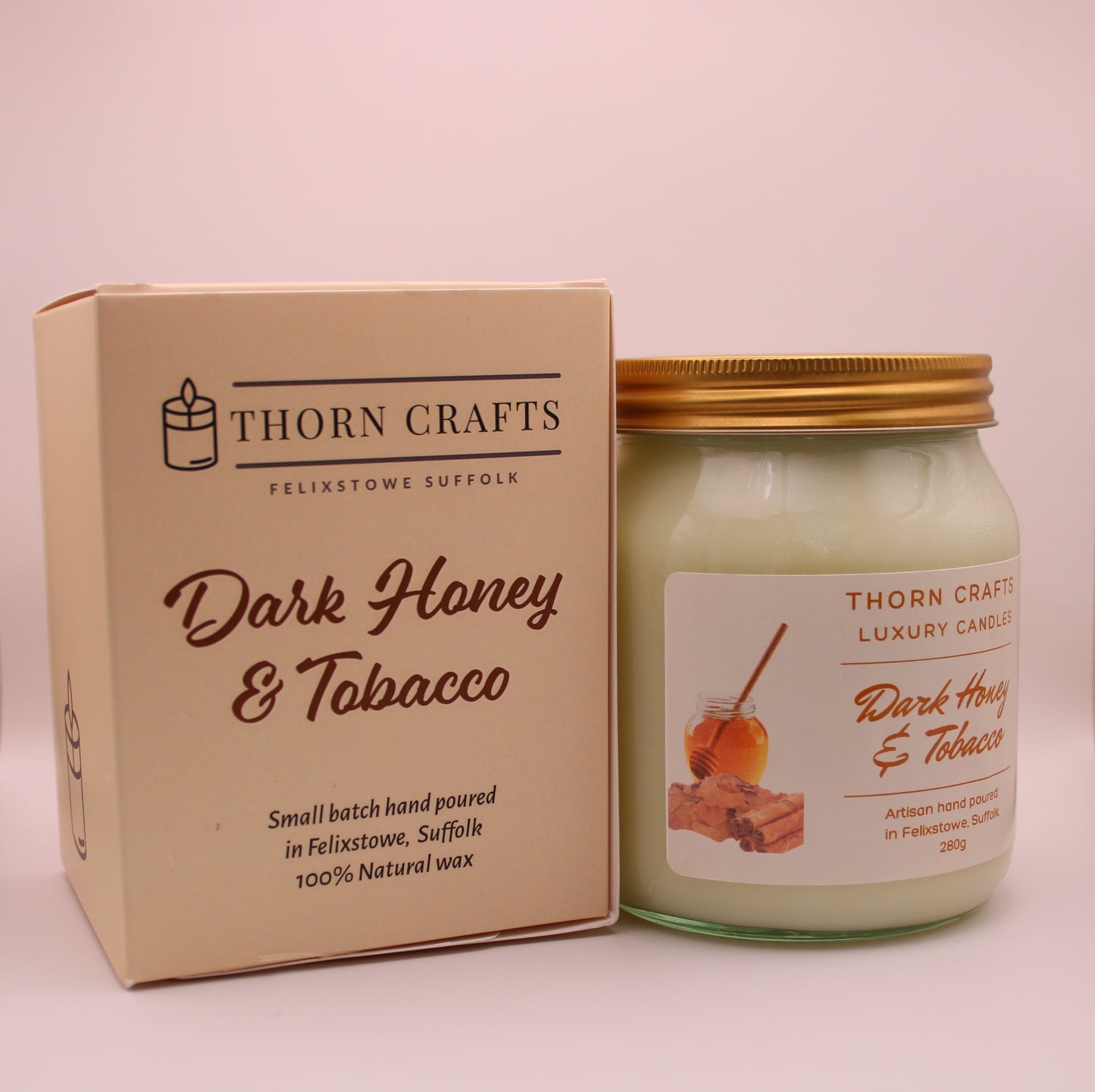 Dark Honey & Tobacco Large Luxury Candle