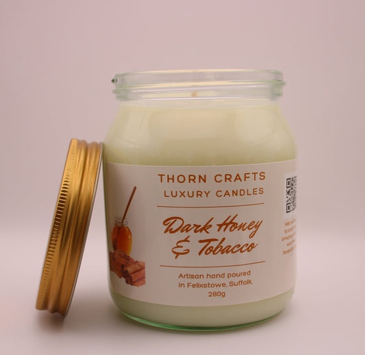 Dark Honey & Tobacco Large Luxury Candle