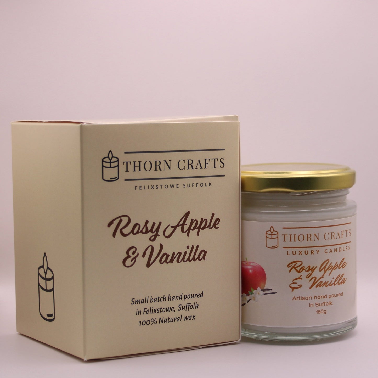 Rosy Apple & Vanilla Medium Luxury Candle