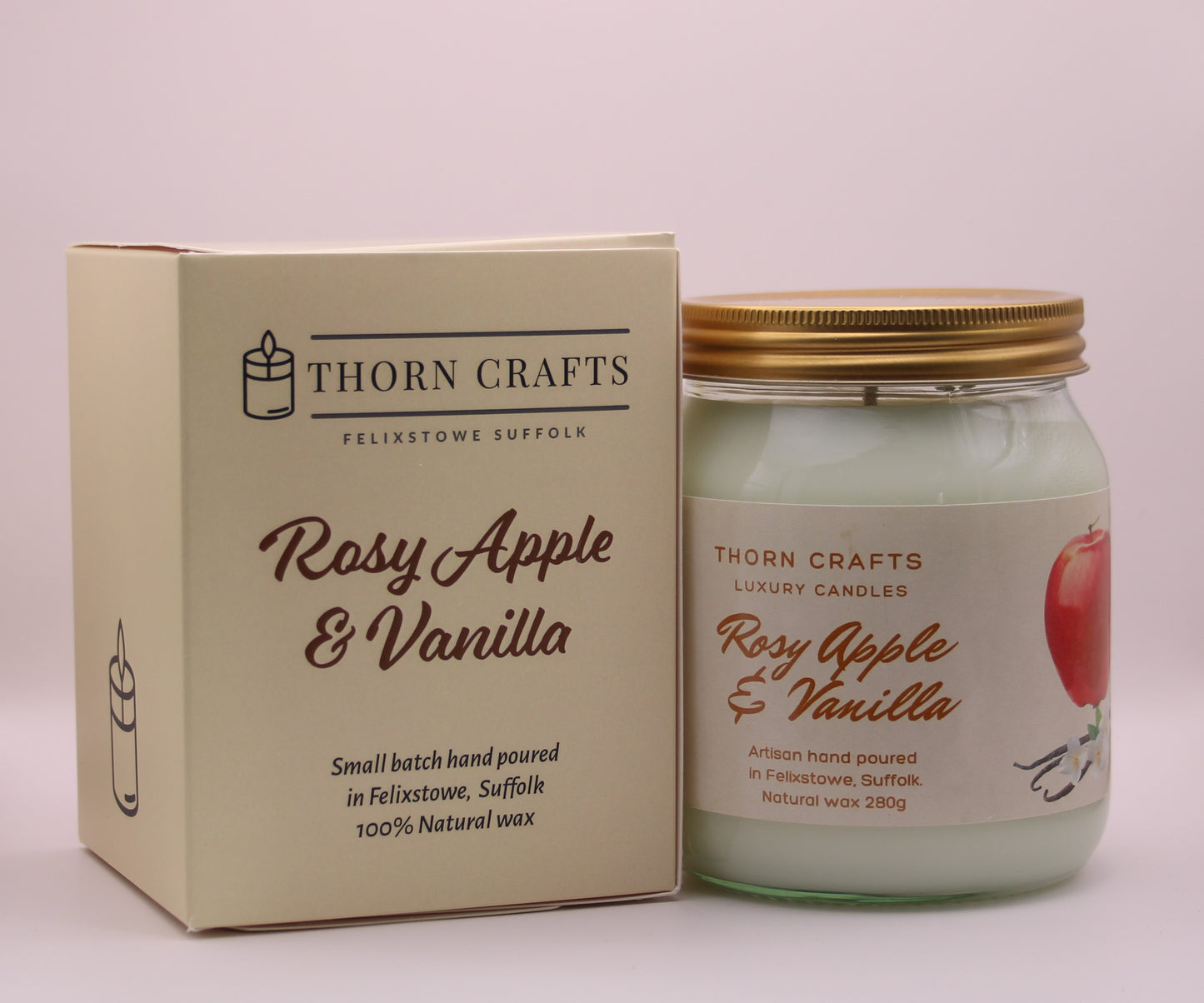 Rosy Apple & Vanilla Large Luxury Candle