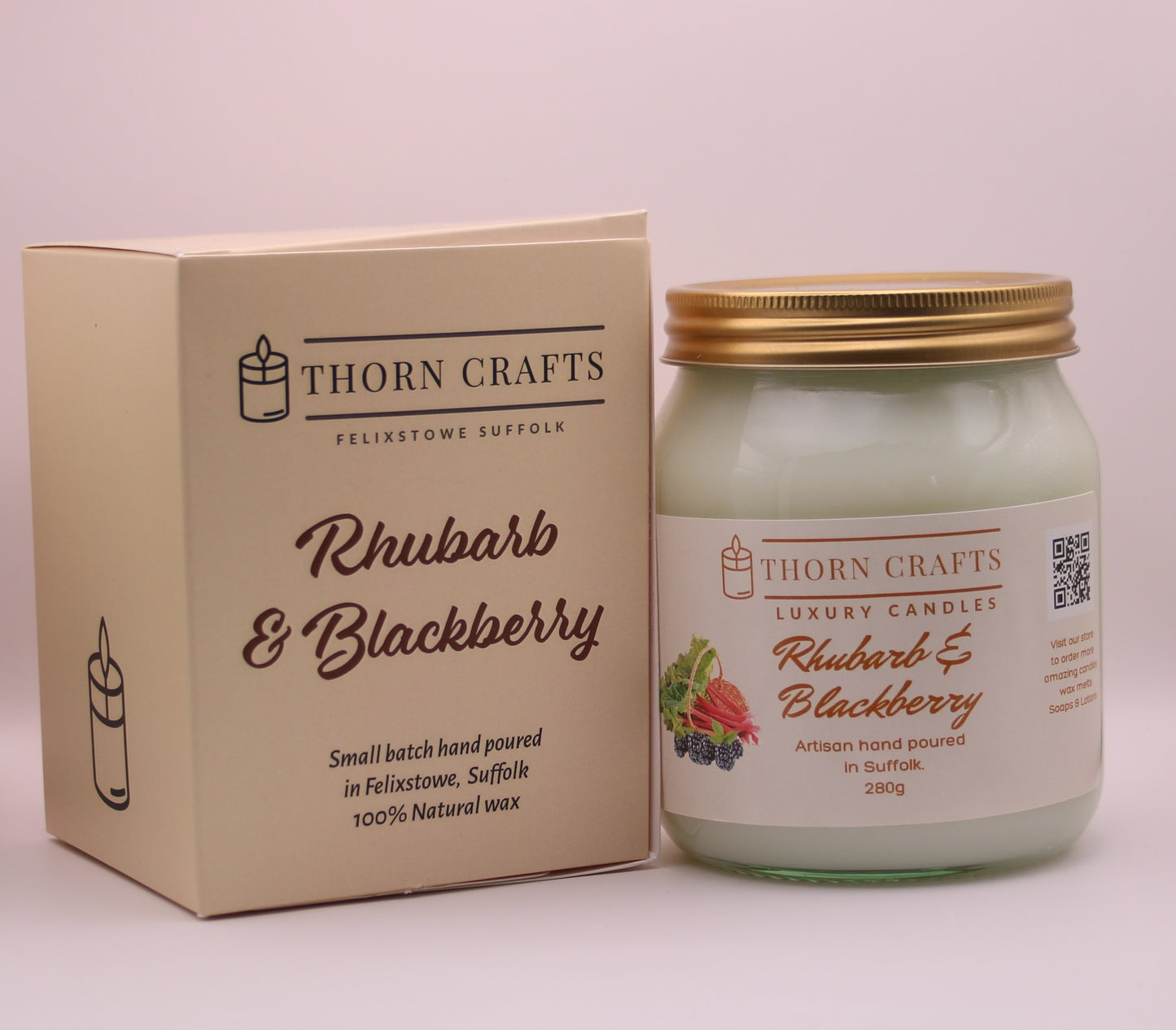 Rhubarb & Blackberry Large Luxury Candle