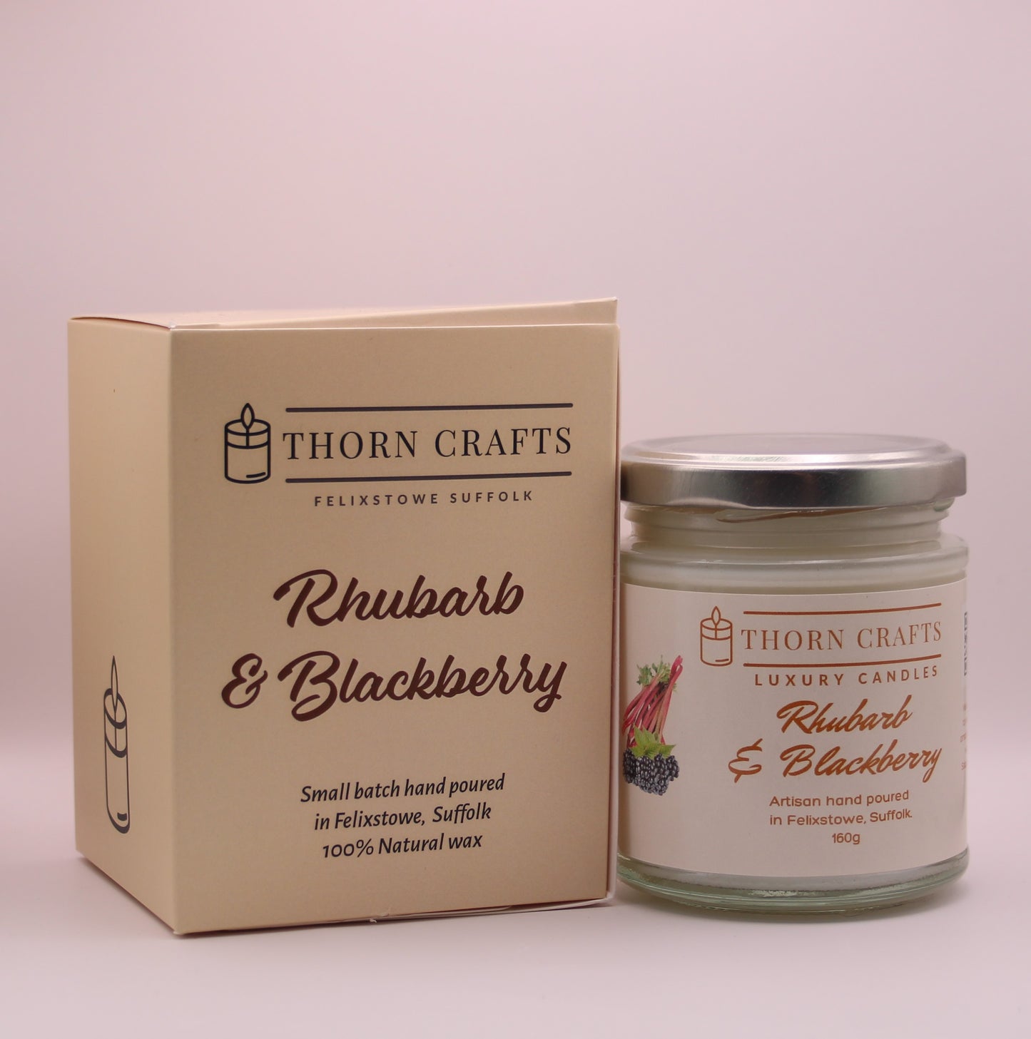 Rhubarb & Blackberry Medium Luxury Candle