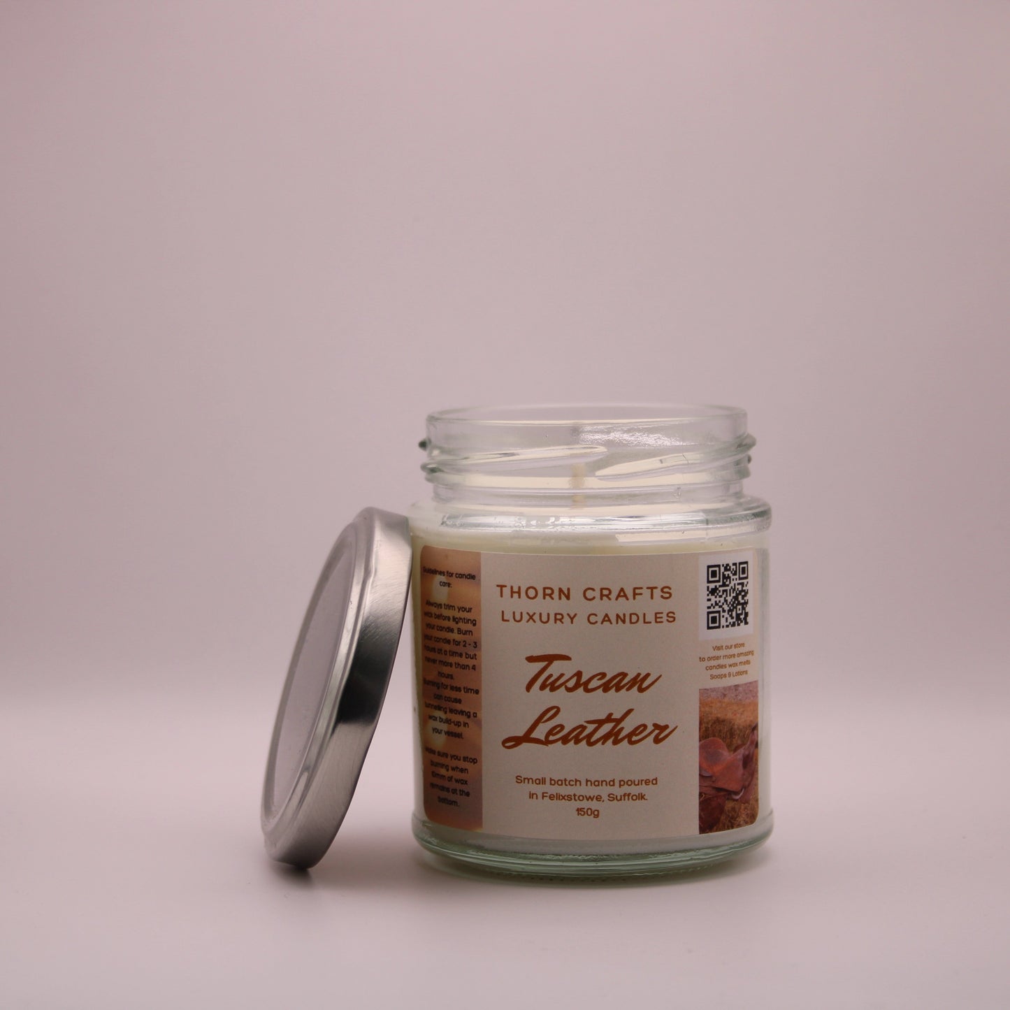 Tuscan Leather Medium Luxury Candle